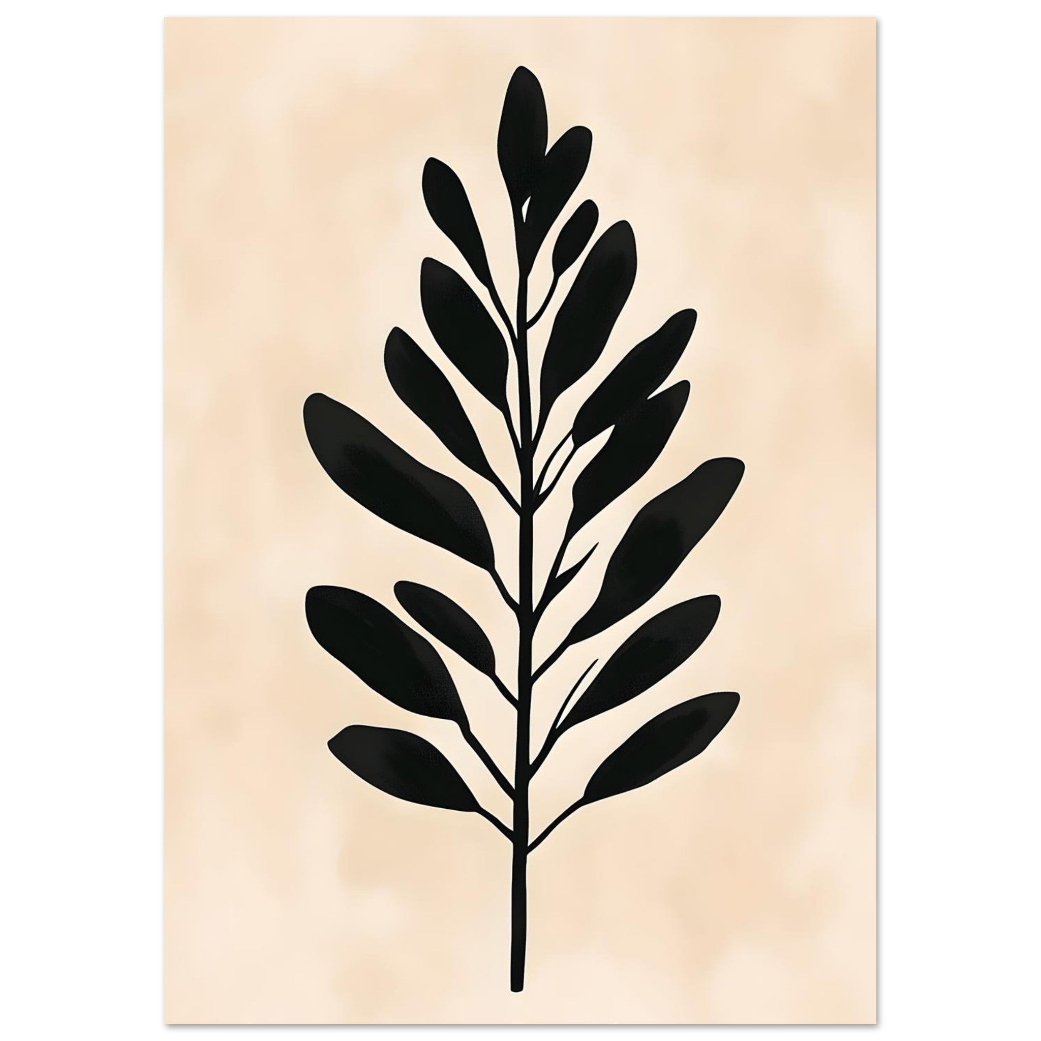 Artfulprints Poster Boho – Bold leaf - A4 21x29.7 cm - beige