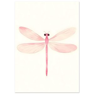 Artfulprints Poster Roze libelle – A4 21×29.7 cm – Roze Artfulprints Poster Roze libelle – A4 21×29.7 cm – Roze