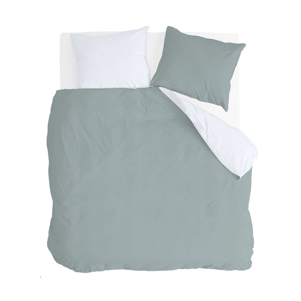 Byrklund - Dekbedovertrek Side Way - 240x220 cm - Jade / Wit
