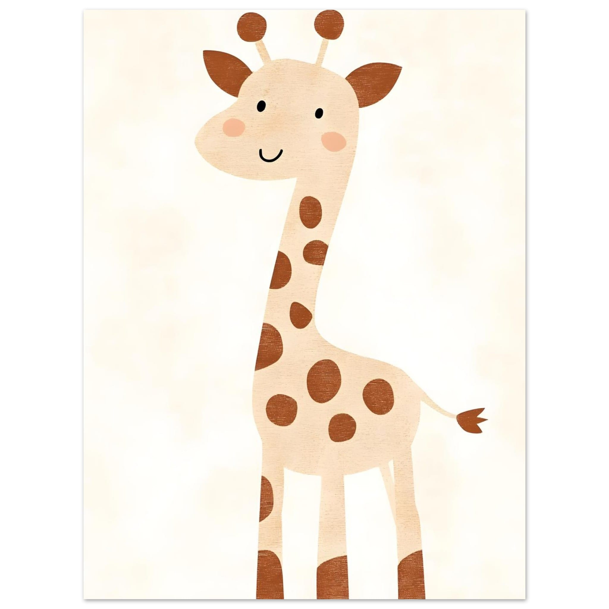 Artfulprints Poster Mama giraffe - 30x40 cm - Geel