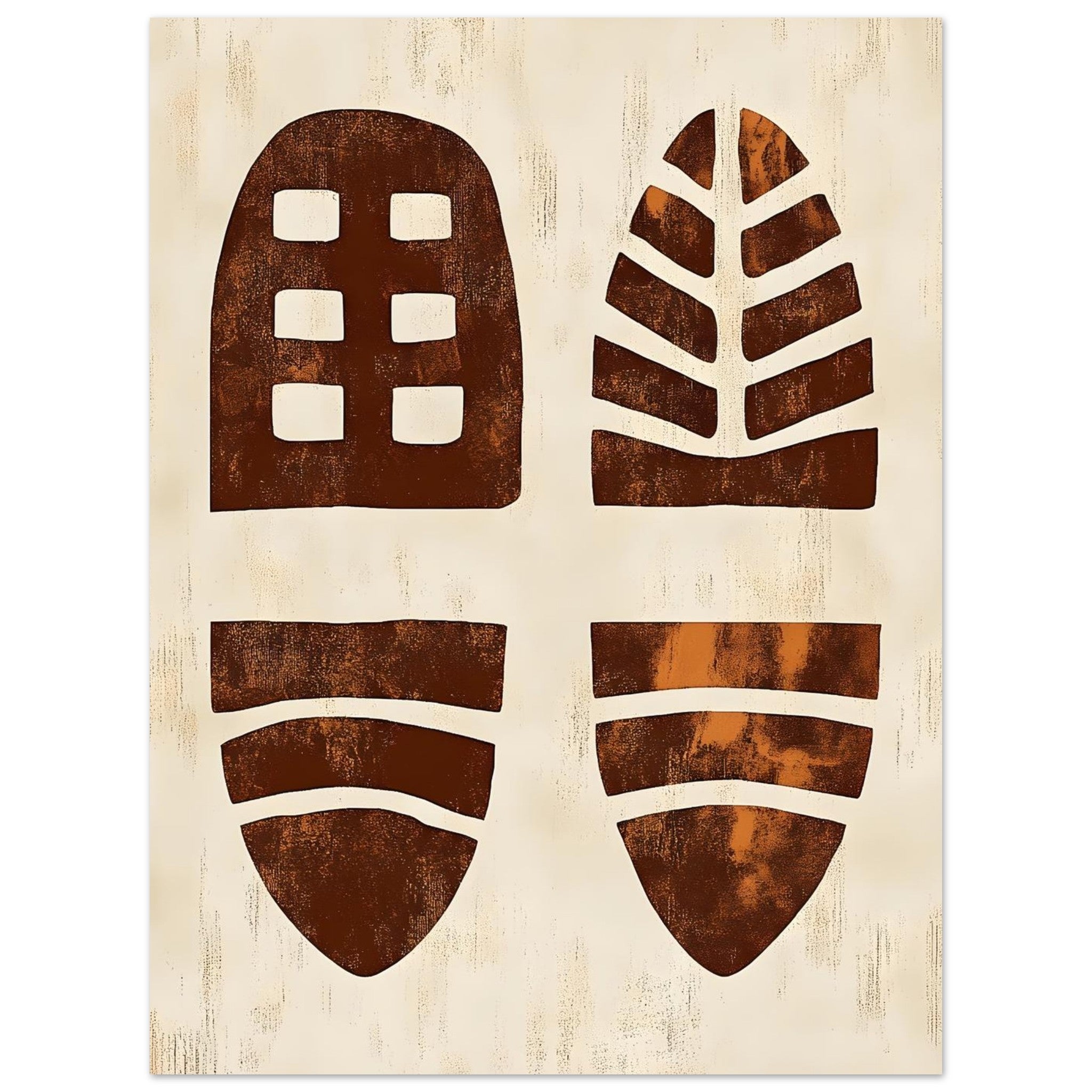 Artfulprints Poster Boho – Primitive forms - 30x40 cm - Terracotta