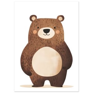 Artfulprints Poster Bruine beer staand – 50×70 cm – Bruin Artfulprints Poster Bruine beer staand – 50×70 cm – Bruin