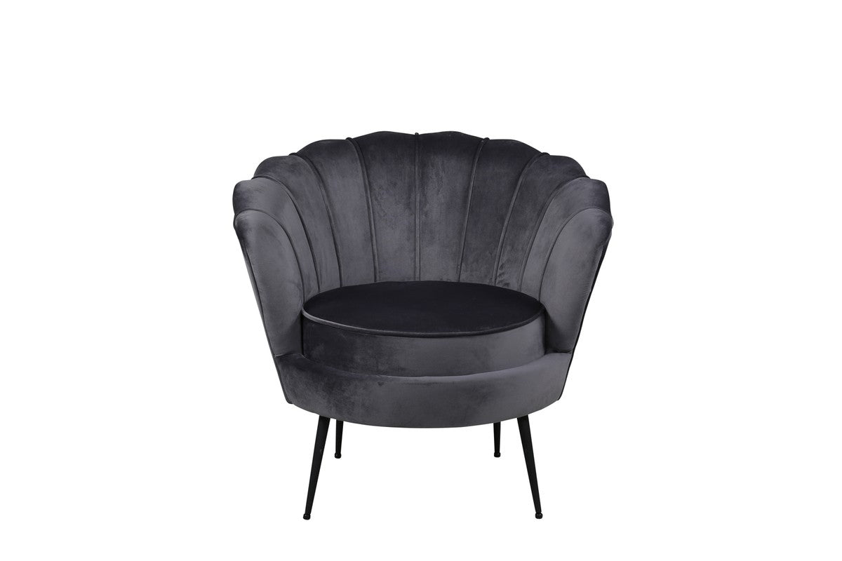 BRAM Fauteuil Ilora - Grijs Velours