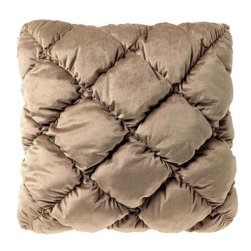 SOOF - kussenhoes 45x45 cm - geruit gewatteerd - Irish Cream - beige