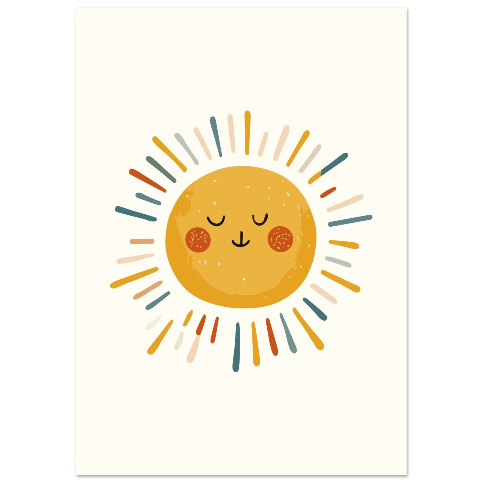 Artfulprints Poster Boho sunshine - A4 21x29.7 cm - Geel