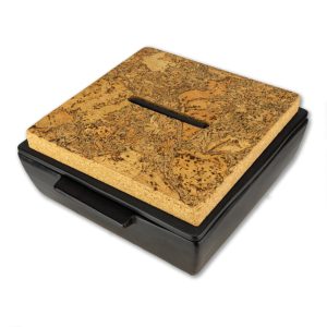 Dutchdeluxes Ovenschotel met deksel en kurk 27x24x10cm zwart Dutchdeluxes Ovenschotel met deksel en kurk 27x24x10cm zwart