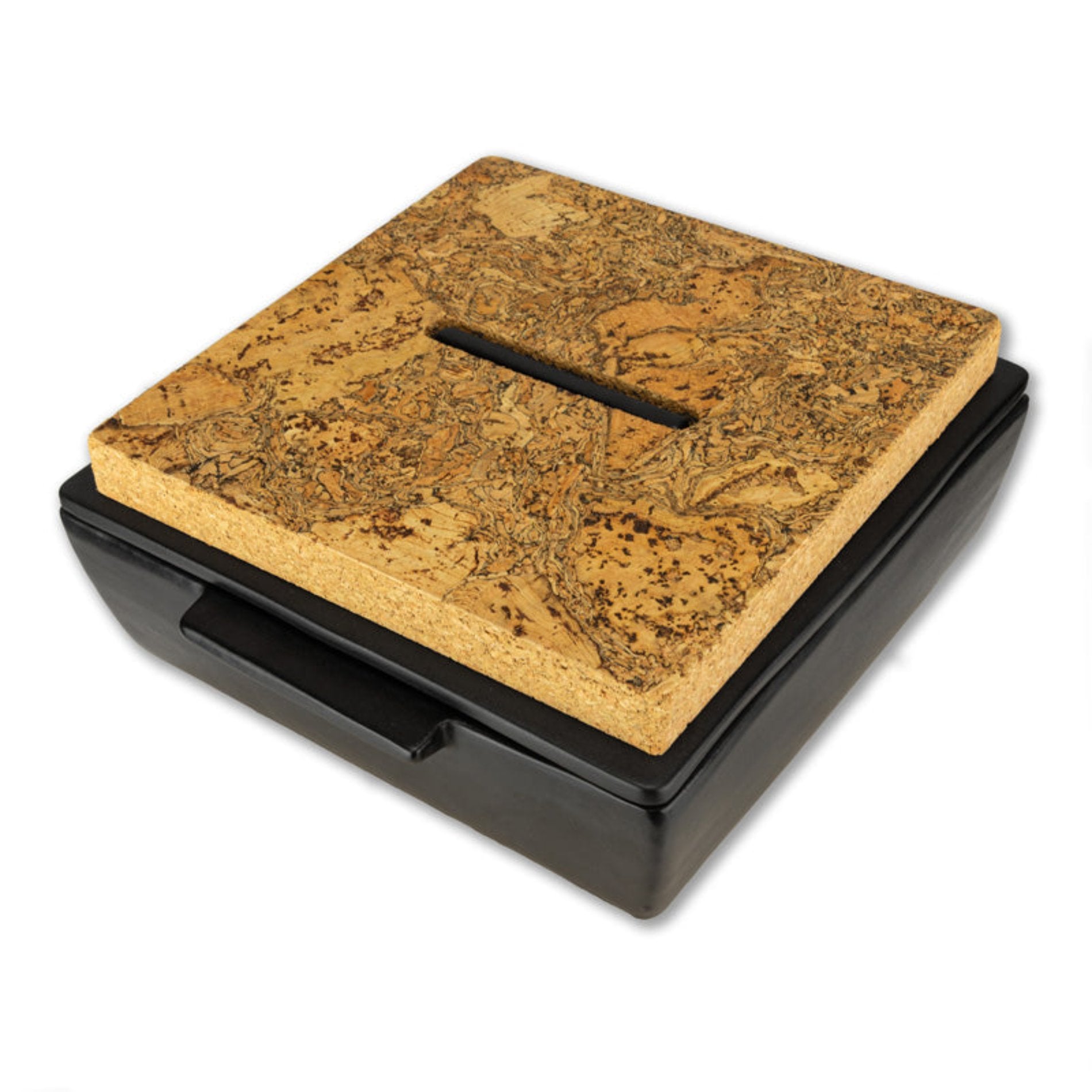 Dutchdeluxes Ovenschotel met deksel en kurk 27x24x10cm zwart