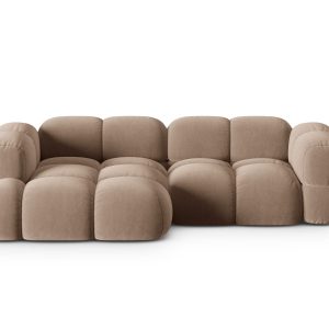 Cosmopolitan Design linker hoekbank Loretto 3-zits, flueel donkerbeige Cosmopolitan Design linker hoekbank Loretto 3-zits, flueel donkerbeige