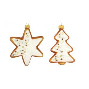 Dagmara kerstdecoratie – vorm van peperkoekkoekjes – glas – set van 2 Dagmara kerstdecoratie – vorm van peperkoekkoekjes – glas – set van 2
