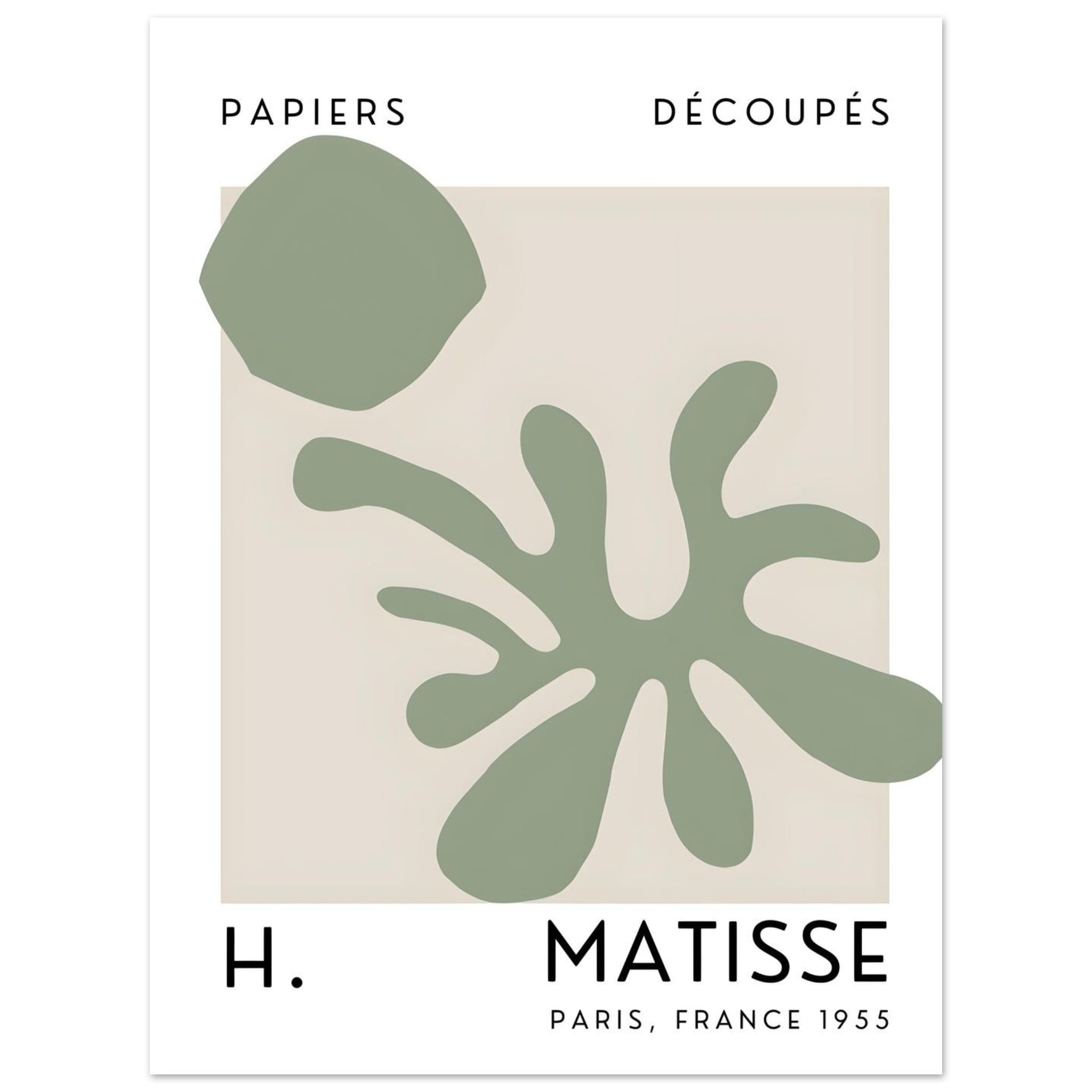 Artfulprints Poster Matisse – Echoes of the sea - 30x40 cm - Groen