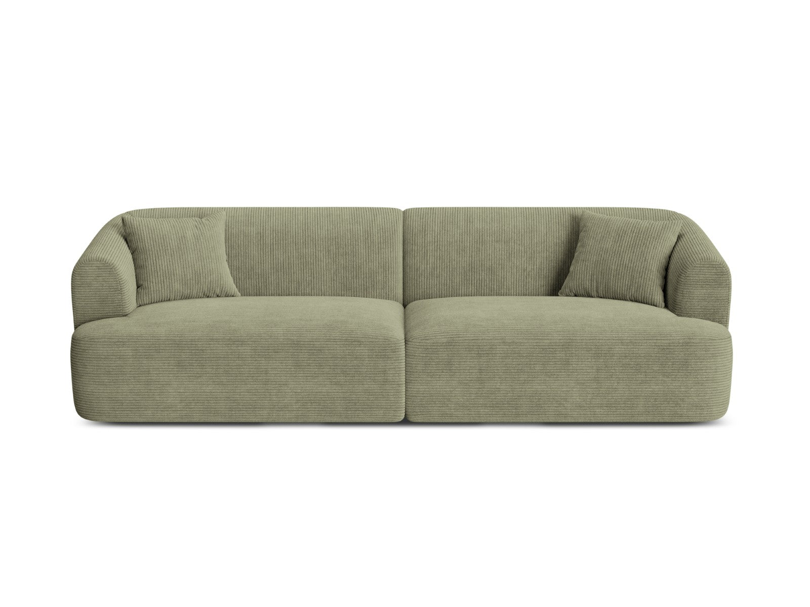 Cosmopolitan Design Modulaire bank Campi 4-zits, ribfluwelen mosgroen