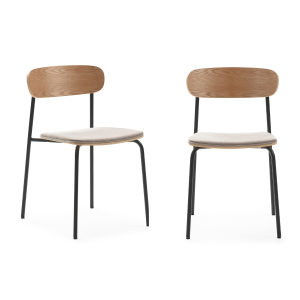 Calicosy – ADRIANA Set van 2 stoelen in stof – Grijs – 51x46x47 cm Calicosy – ADRIANA Set van 2 stoelen in stof – Grijs – 51x46x47 cm