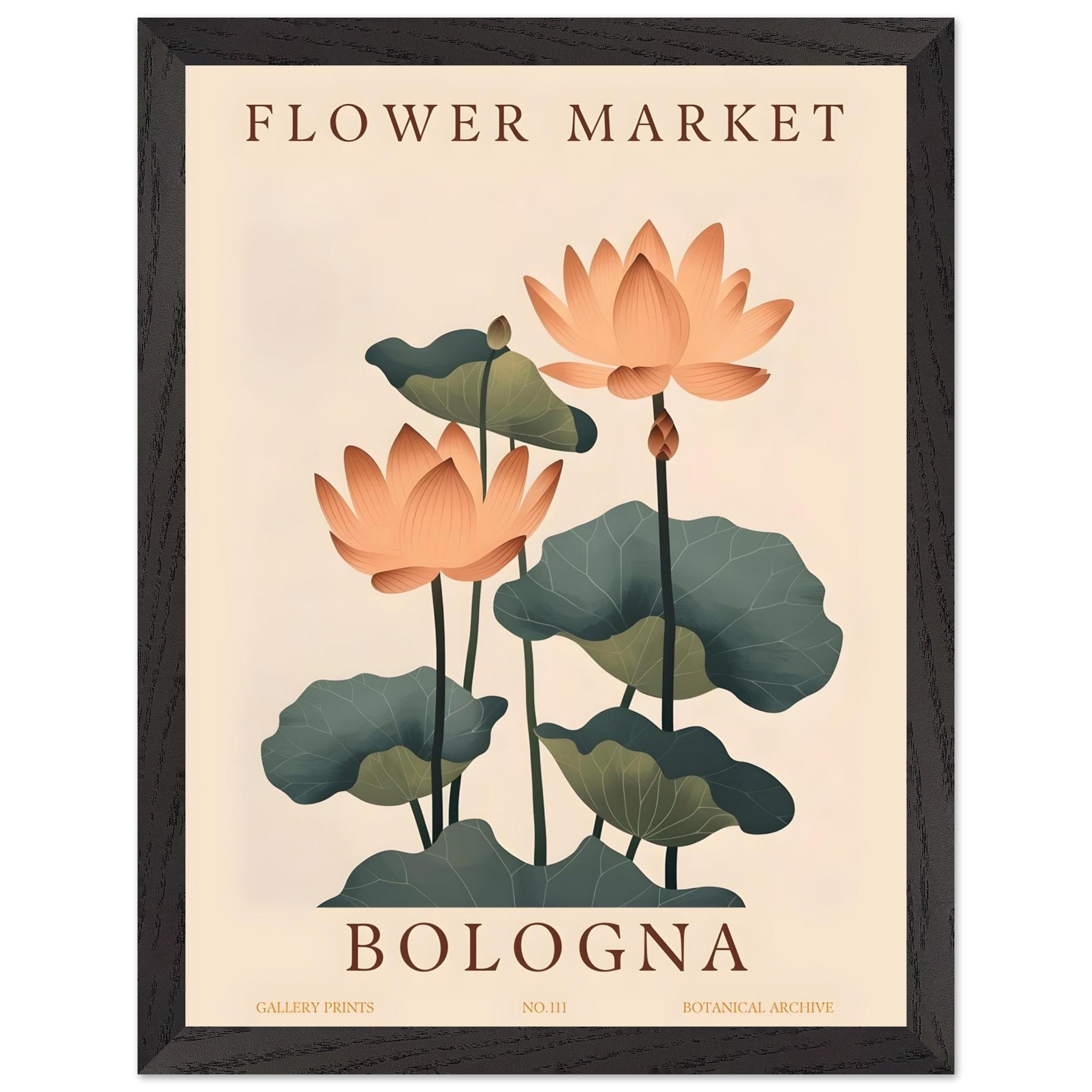 Artfulprints Poster met Lijst Flower market - Bologna - 30x40 cm - Mee