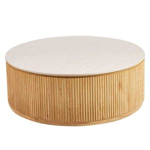 DÉJA Living Salontafel Yara – Rond Naturel Keramiek – 100x100x35cm DÉJA Living Salontafel Yara – Rond Naturel Keramiek – 100x100x35cm