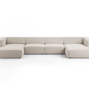 Cosmopolitan Design Panoramische bank Arendal 6-zits, flueel, ecru – 1 Cosmopolitan Design Panoramische bank Arendal 6-zits, flueel, ecru – 1