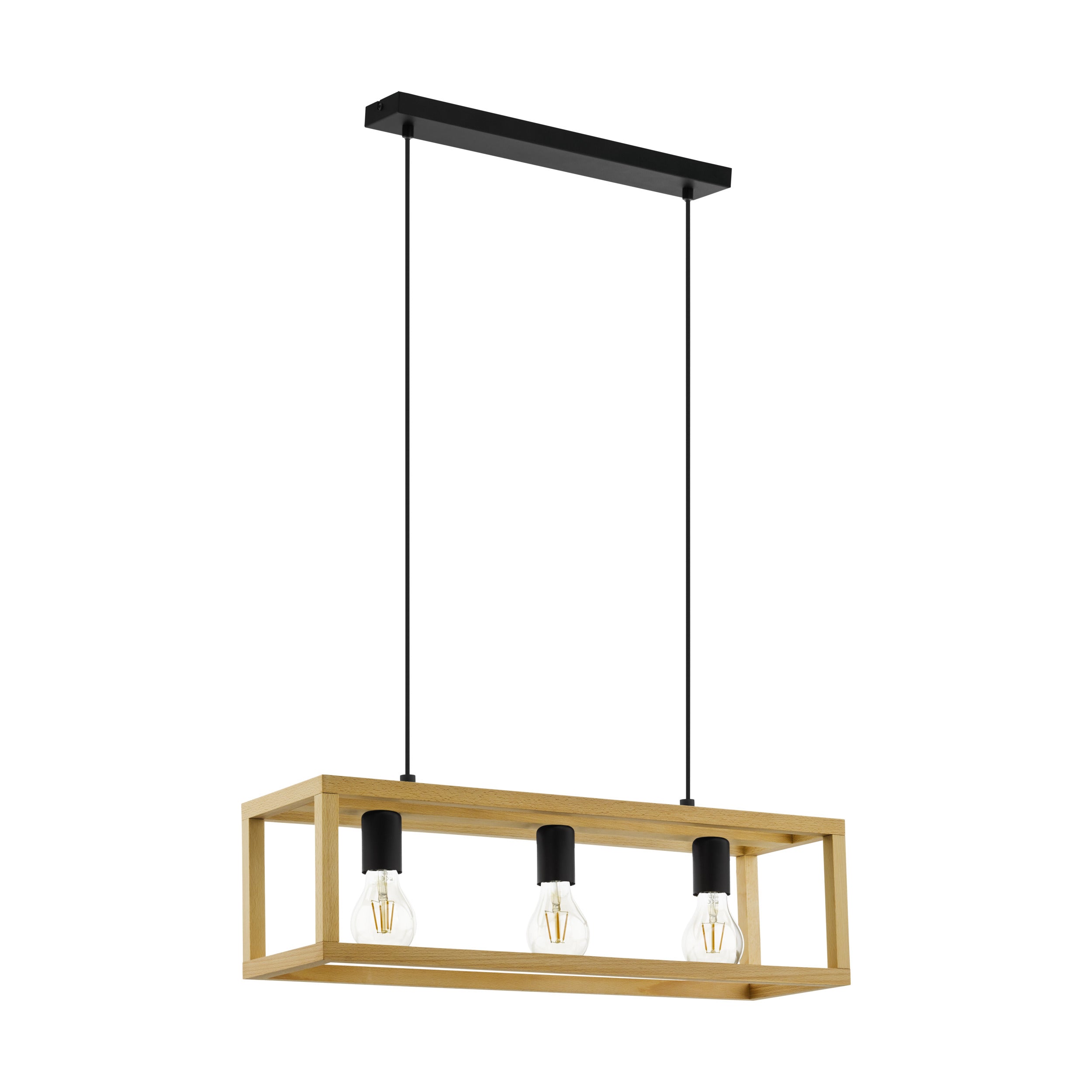 EGLO blackcrown 1 hanglamp Blackcrown 1 - e27 - 70 cm - zwart/bruin