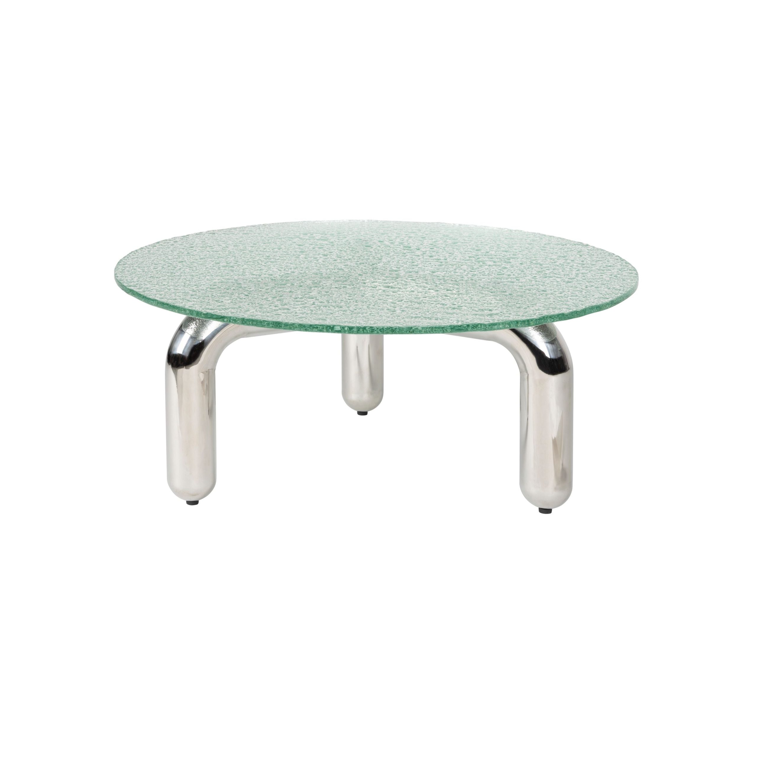 Dutchbone Marly Salontafel Rond 80 cm Glas/Chroom - Zilver