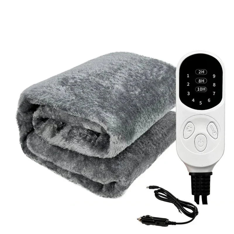 HeatMaster – Wasbare 12V Elektrische Autodeken met Timer en Temperatuurregeling, Perfect voor Winterreizen & Camping