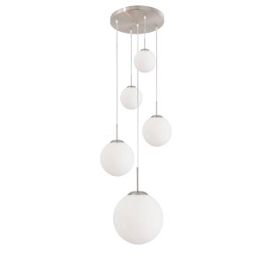 Anne Light & home hanglamp bollique – 5 lichts – 63x 375 cm – mat chro Anne Light & home hanglamp bollique – 5 lichts – 63x 375 cm – mat chro