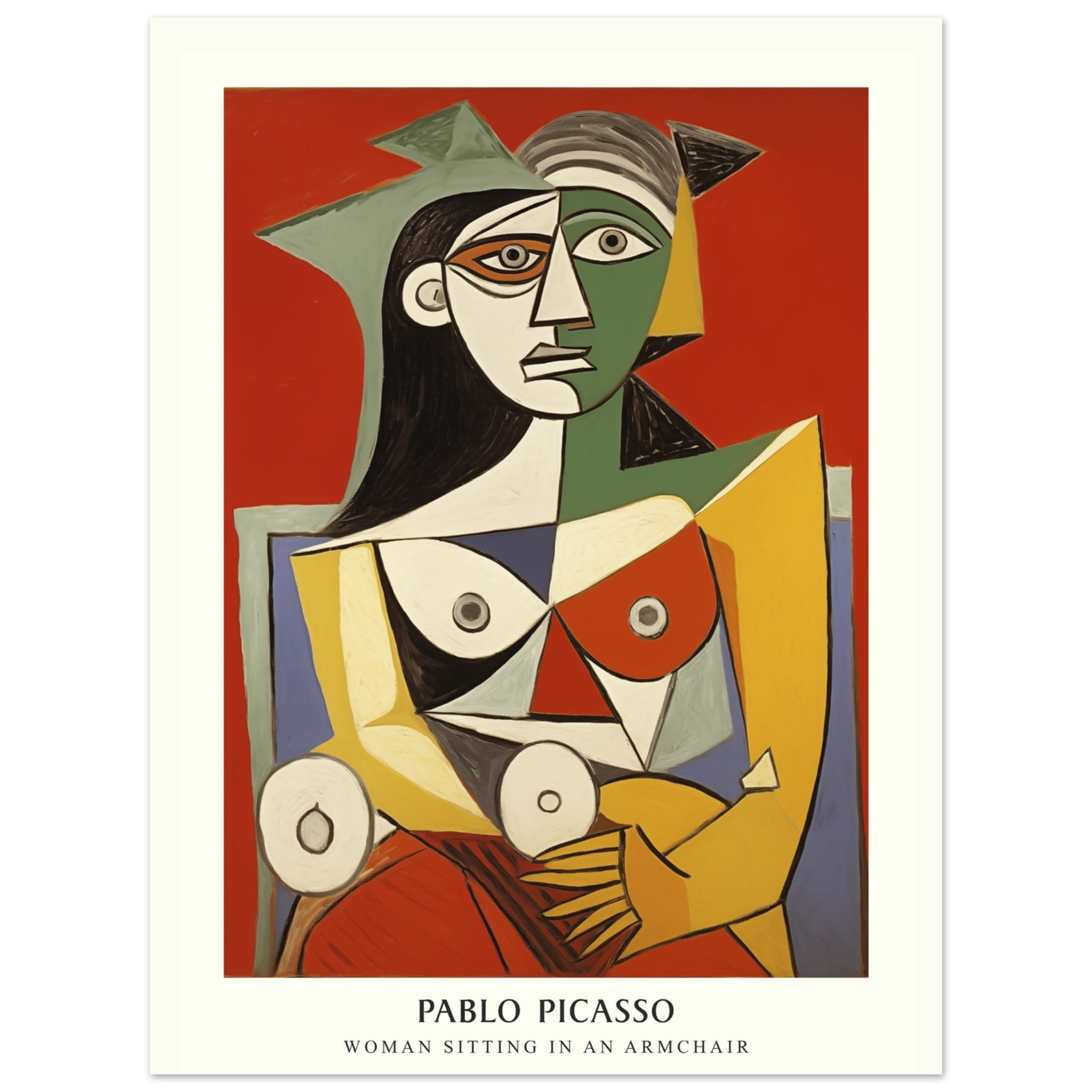 Artfulprints Poster Pablo Picasso - Woman sitting in an armchair - 30x