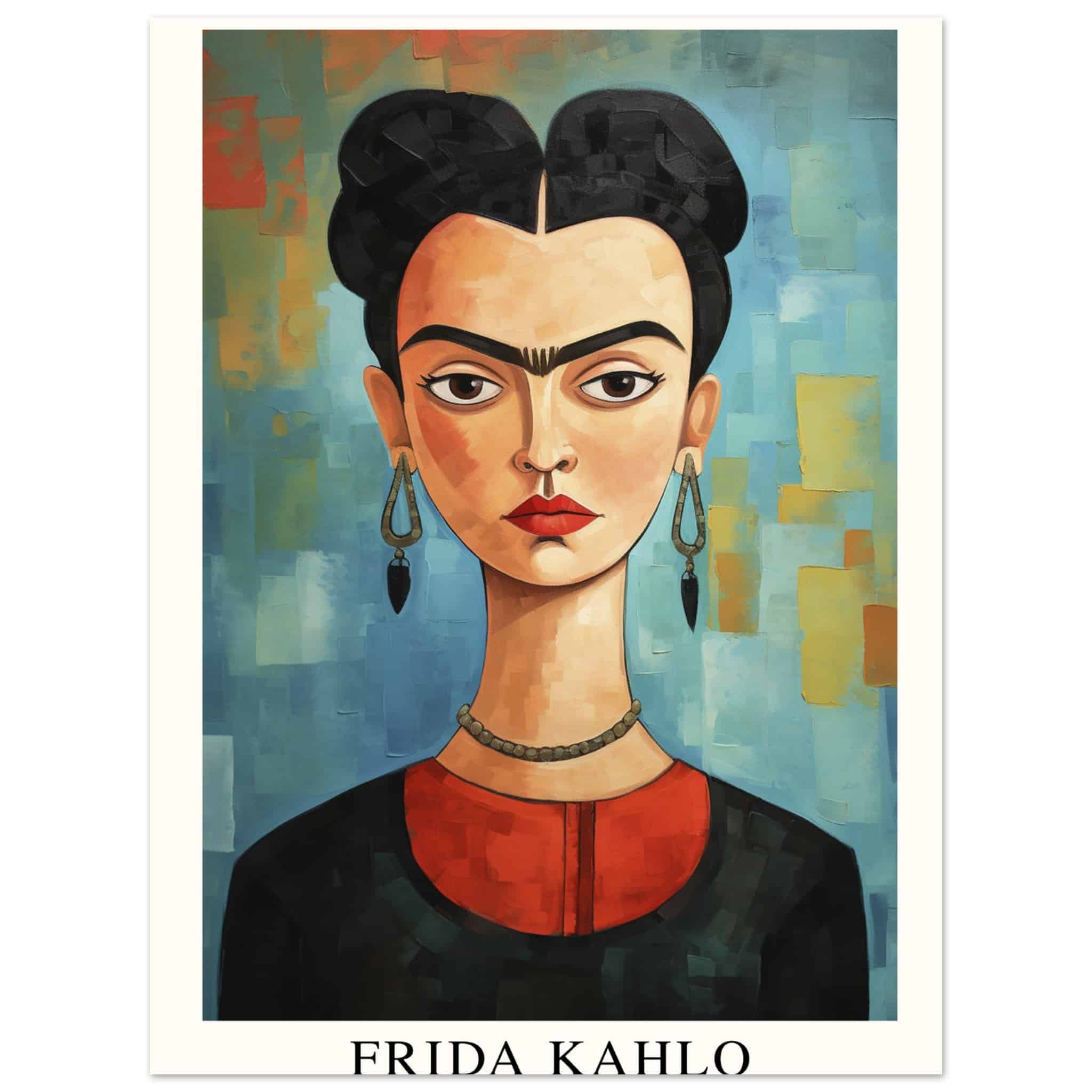Artfulprints Poster Frida Kahlo - Painted artistic portrait - 30x40 cm