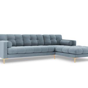 Cosmopolitan Design rechter hoekbank Bali 5-zits, flueel, lichtblauw –