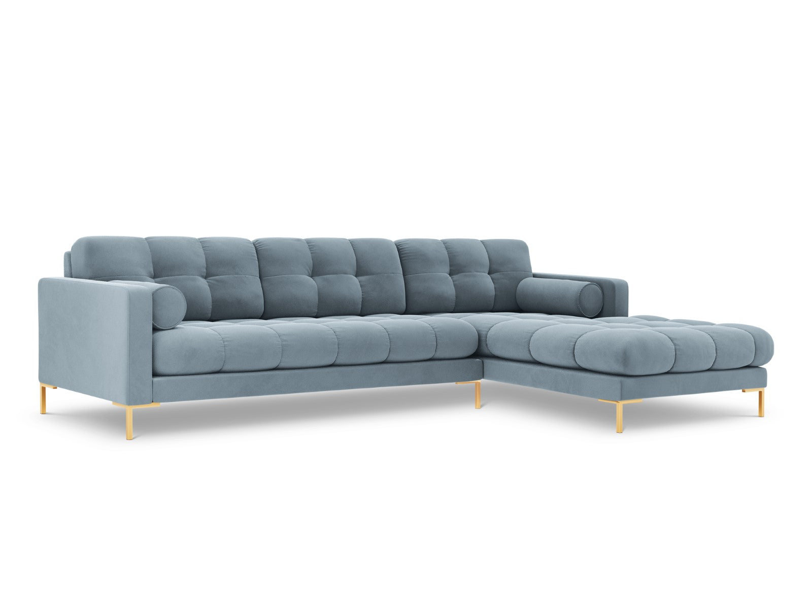 Cosmopolitan Design rechter hoekbank Bali 5-zits, flueel, lichtblauw -