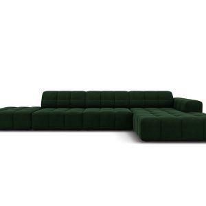 Cosmopolitan Design rechter hoekbank Chicago 5-zits, flueel flessengro Cosmopolitan Design rechter hoekbank Chicago 5-zits, flueel flessengro