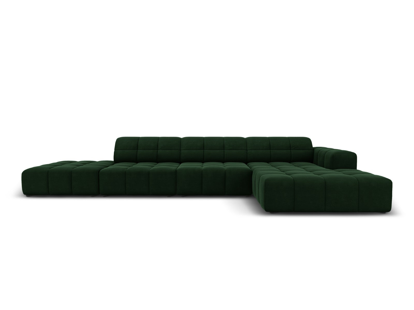 Cosmopolitan Design rechter hoekbank Chicago 5-zits, flueel flessengro