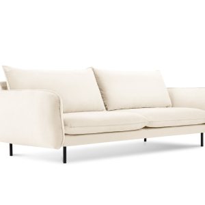 Cosmopolitan Design Bank Vienna 4-zits, flueel, lichtbeige – 92x230x95 Cosmopolitan Design Bank Vienna 4-zits, flueel, lichtbeige – 92x230x95