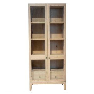DÉJA Living Vitrinekast Navia – Naturel Eiken – 85x40x200cm DÉJA Living Vitrinekast Navia – Naturel Eiken – 85x40x200cm