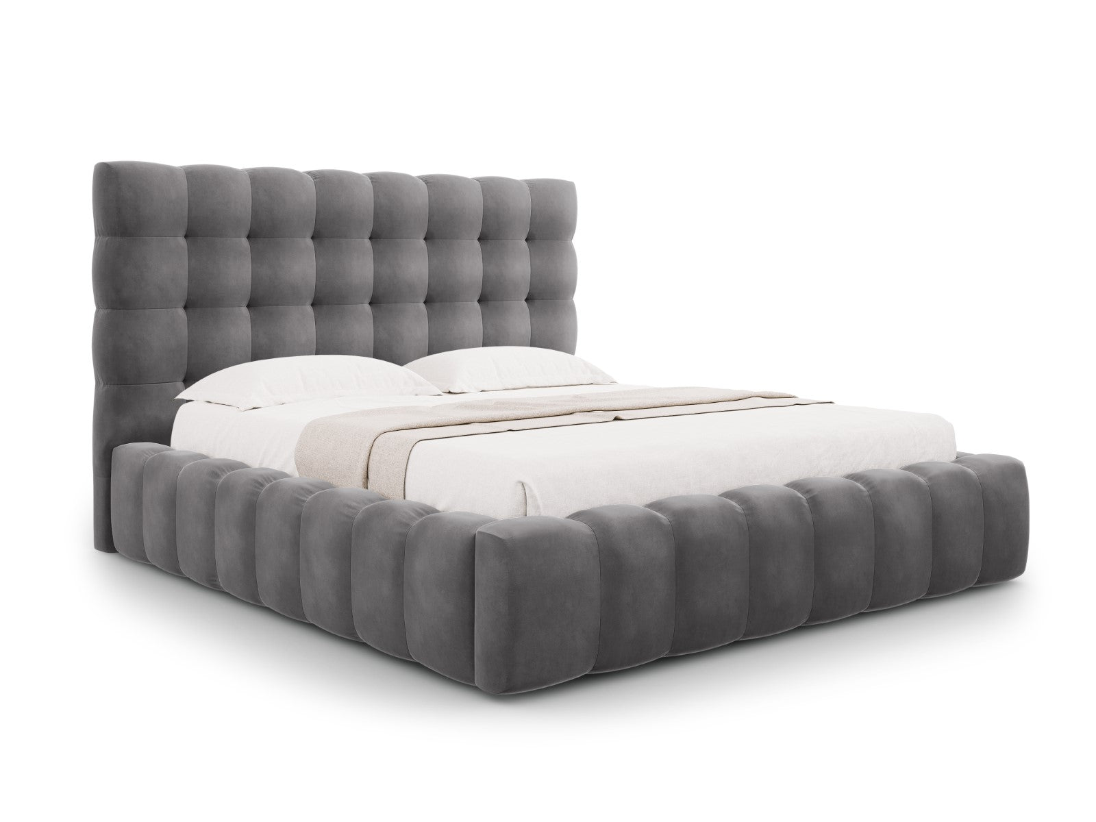 Cosmopolitan Design Opbergbed met hoofdeinde Bali 200x200cm, flueel, g