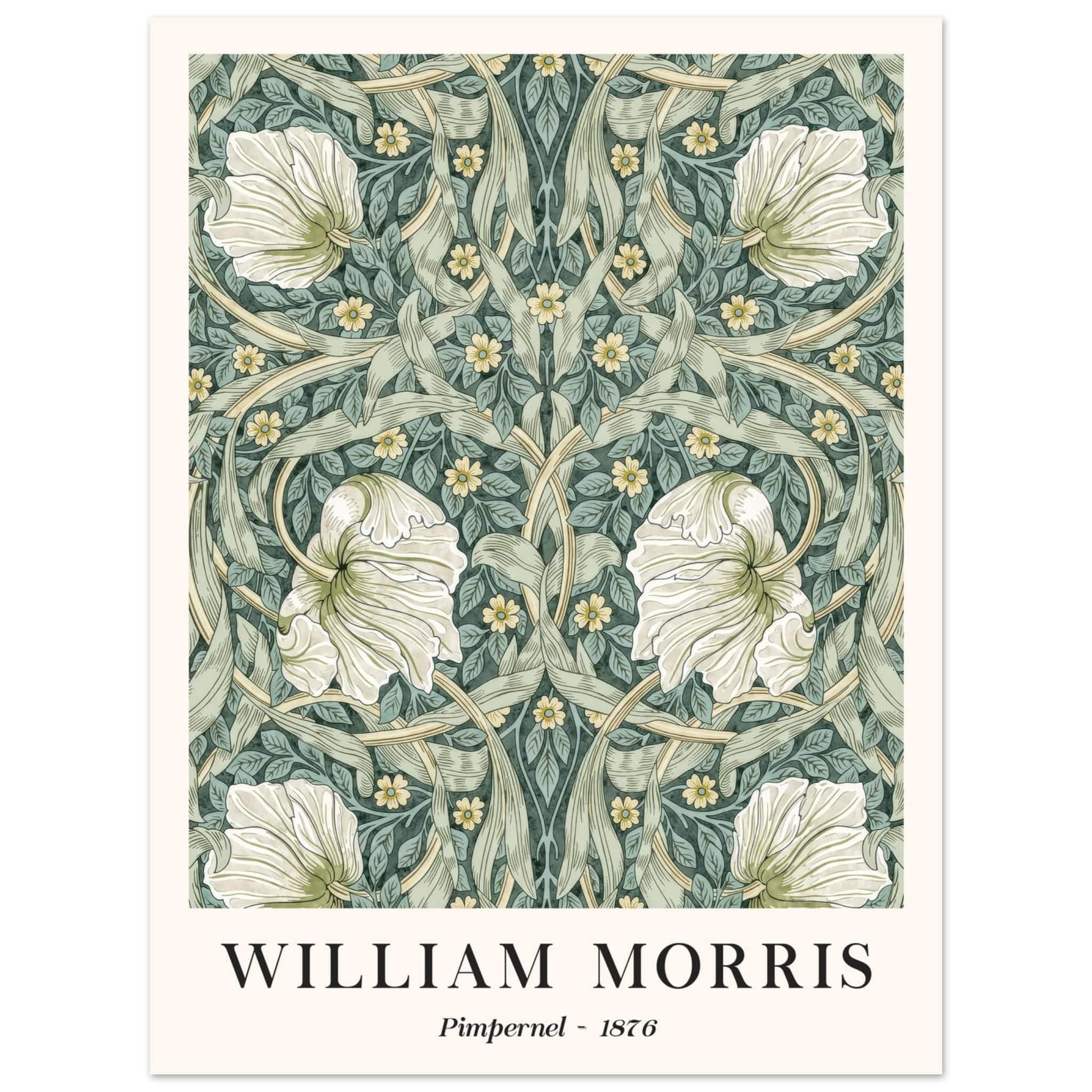 Artfulprints Poster William Morris - Pimpernel 1876 - 30x40 cm - Groen