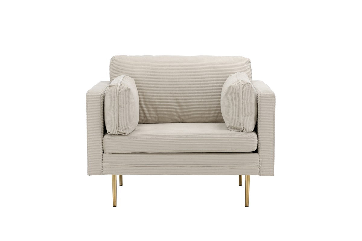 BRAM Fauteuil Renzo - Beige Ribstof