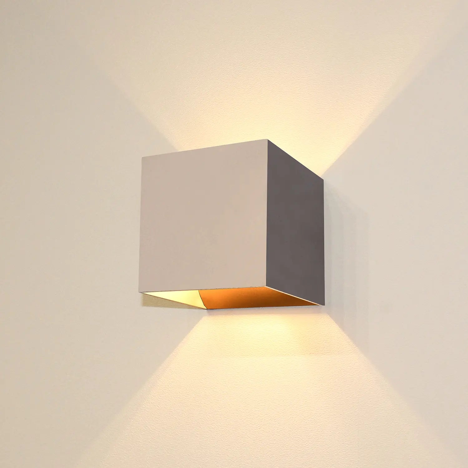 Artdelight wandlamp Gymm - 1 lichts - 10 x 10 cm - champagne