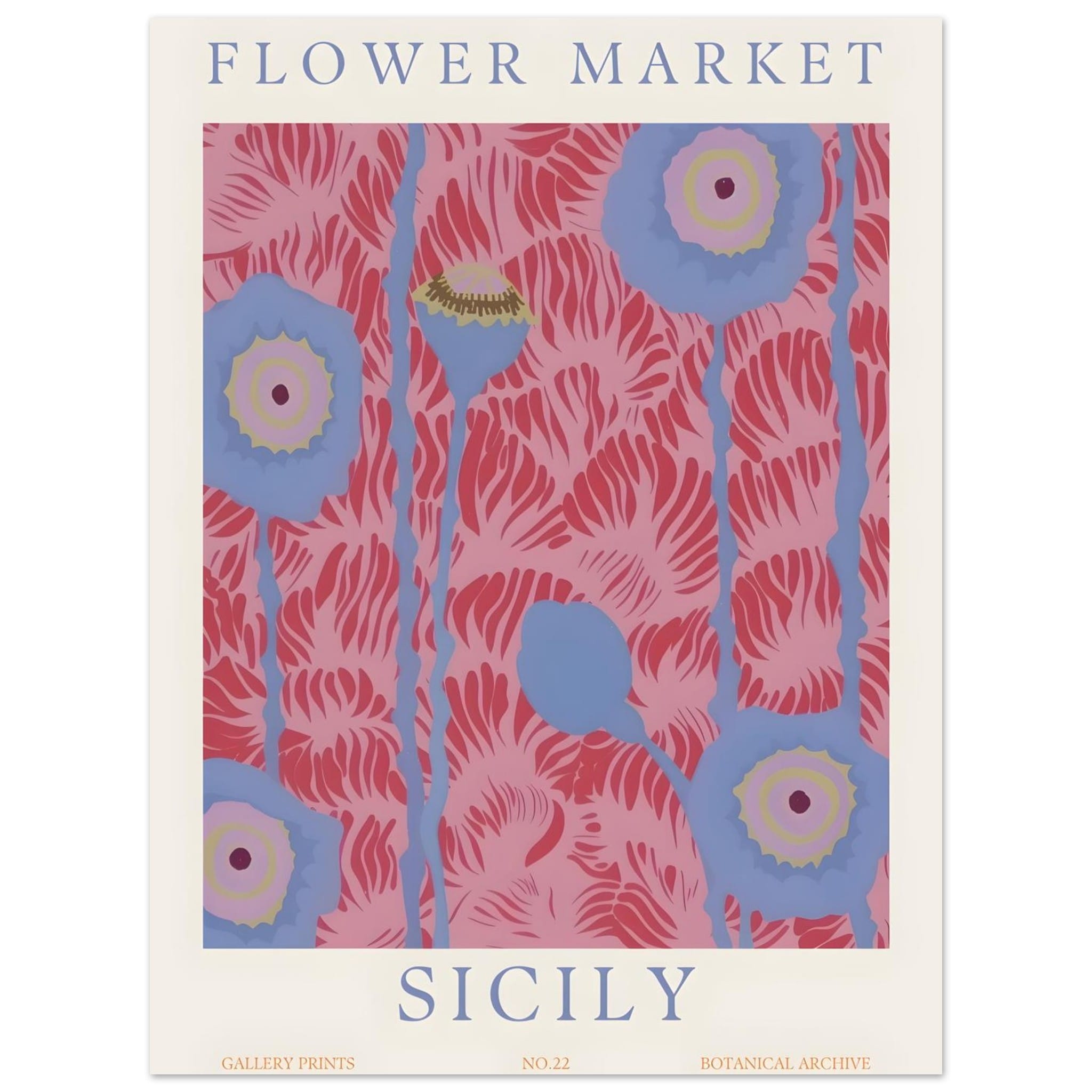 Artfulprints Flower market - Sicily poster 30x40 cm