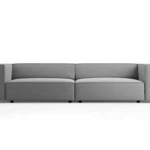 Cosmopolitan Design Bank Arendal 4-zits, flueel, lichtgrijs – 102x244x Cosmopolitan Design Bank Arendal 4-zits, flueel, lichtgrijs – 102x244x