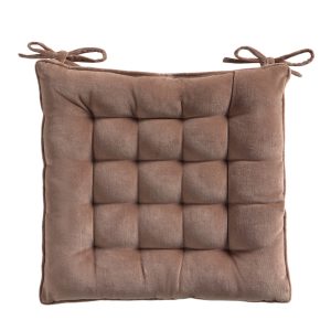 Calma House Stoelkussen Velour – Bruin – 40x40x4 Calma House Stoelkussen Velour – Bruin – 40x40x4