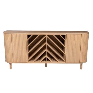 DÉJA Living Dressoir Acuna – Naturel Eikenhout – Wijnkast – 180x40x80c DÉJA Living Dressoir Acuna – Naturel Eikenhout – Wijnkast – 180x40x80c