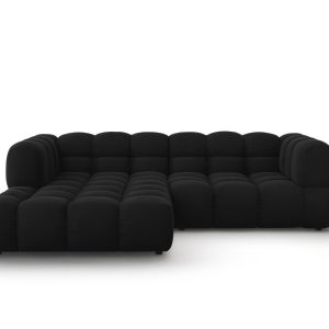 Cosmopolitan Design Modulaire hoekbank links Sky 3-zits, flueel, zwart Cosmopolitan Design Modulaire hoekbank links Sky 3-zits, flueel, zwart