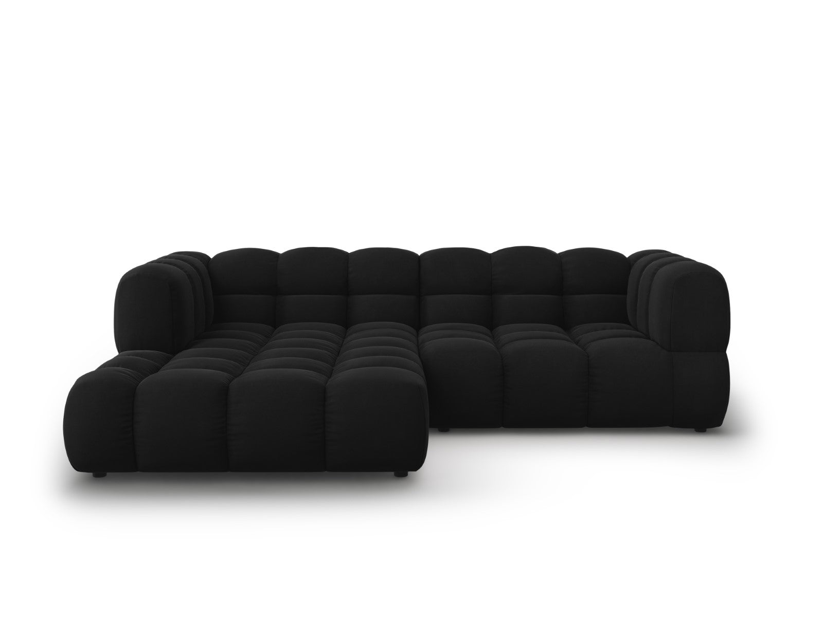 Cosmopolitan Design Modulaire hoekbank links Sky 3-zits, flueel, zwart
