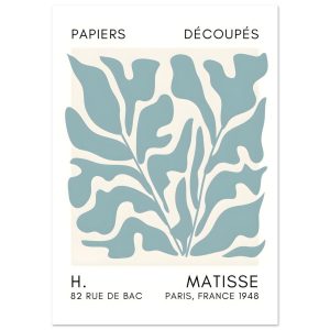 Artfulprints Poster Matisse – Seabed shapes turquoise – A4 21×29.7 cm Artfulprints Poster Matisse – Seabed shapes turquoise – A4 21×29.7 cm