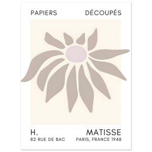 Artfulprints Poster Matisse – Deep sea dance grey – 30×40 cm – Grijs