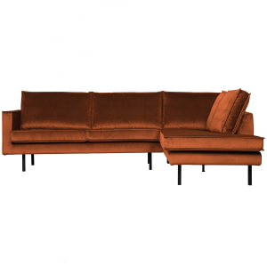 WOOOD hoekbank rechts Rodeo – Velvet – Roest – 85x266x86/213 WOOOD hoekbank rechts Rodeo – Velvet – Roest – 85x266x86/213