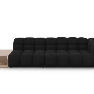 Cosmopolitan Design linker modulaire bank Sky 4-zits, flueel, zwart – Cosmopolitan Design linker modulaire bank Sky 4-zits, flueel, zwart –