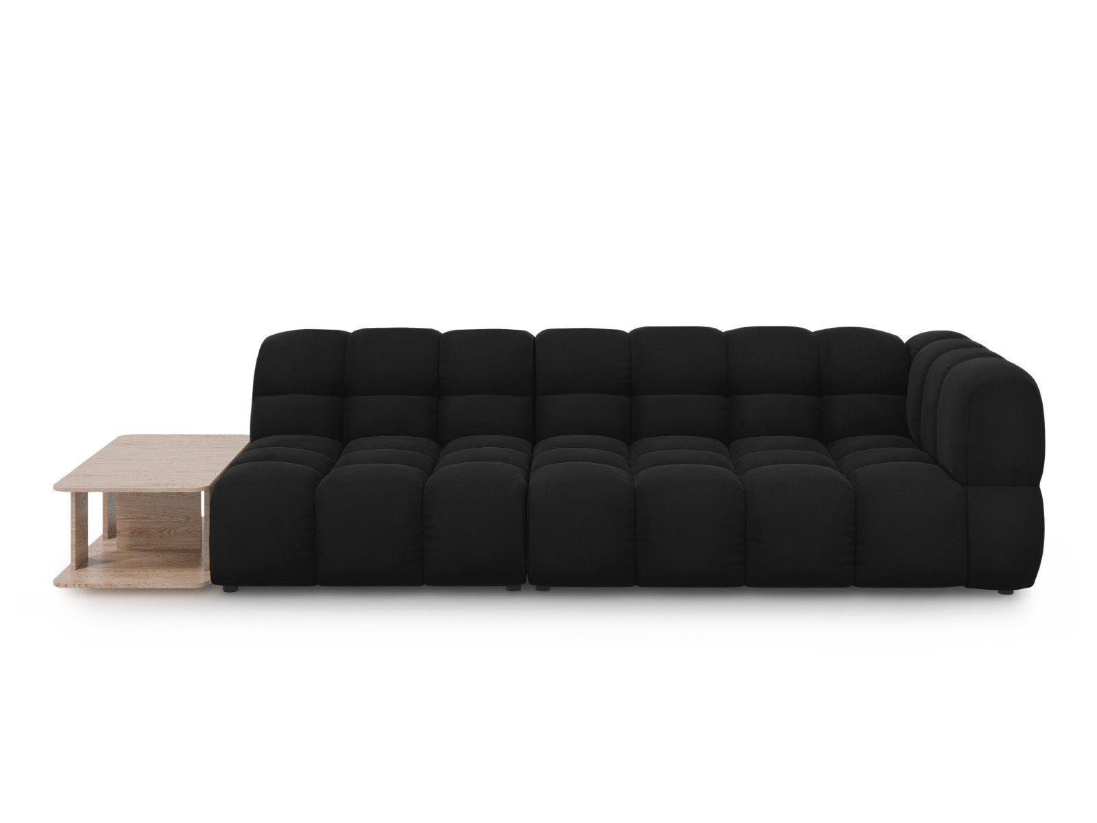 Cosmopolitan Design linker modulaire bank Sky 4-zits, flueel, zwart -