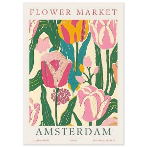 Artfulprints Poster Flower market – Amsterdam II – A4 21×29.7 cm – Mee Artfulprints Poster Flower market – Amsterdam II – A4 21×29.7 cm – Mee