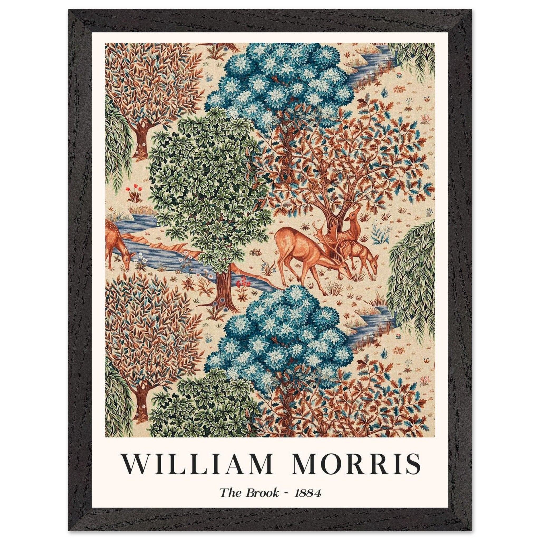 Artfulprints Poster met Lijst William Morris - The brook - 30x40 cm -