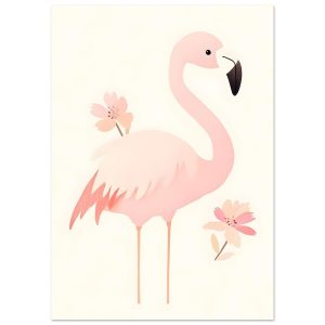 Artfulprints Poster Tropische flamingo – A4 21×29.7 cm – Roze Artfulprints Poster Tropische flamingo – A4 21×29.7 cm – Roze