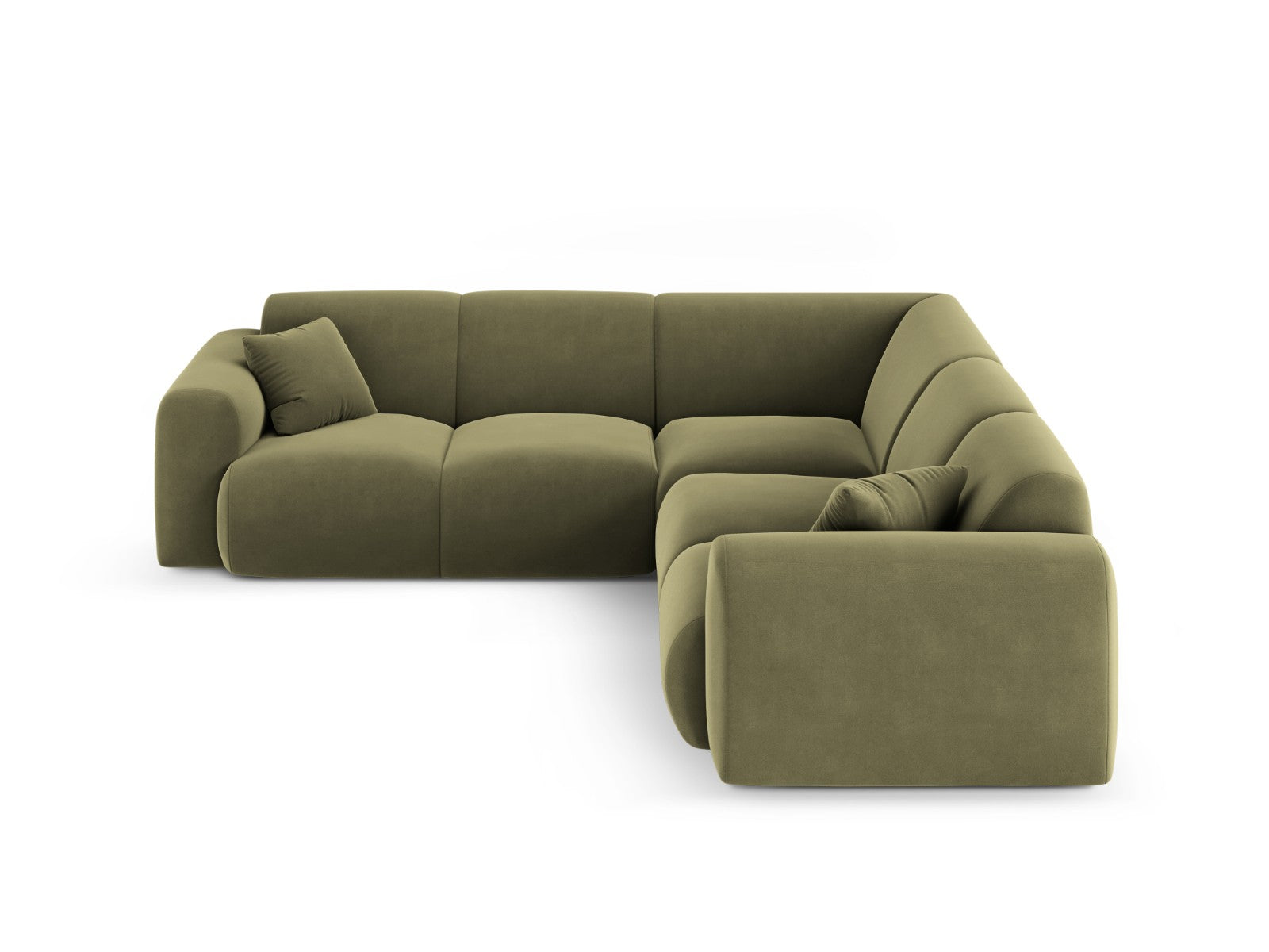 Cosmopolitan Design Hoekbank Nolio 5-zits, flueel lichtgroen - 252x252